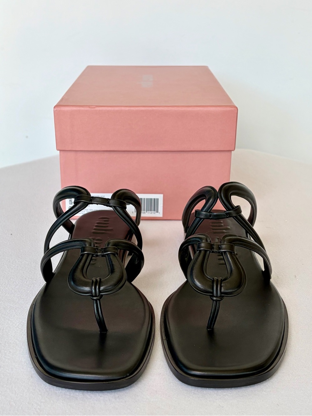 Cult Gaia NIB Estee leather Sandal, Black, 37